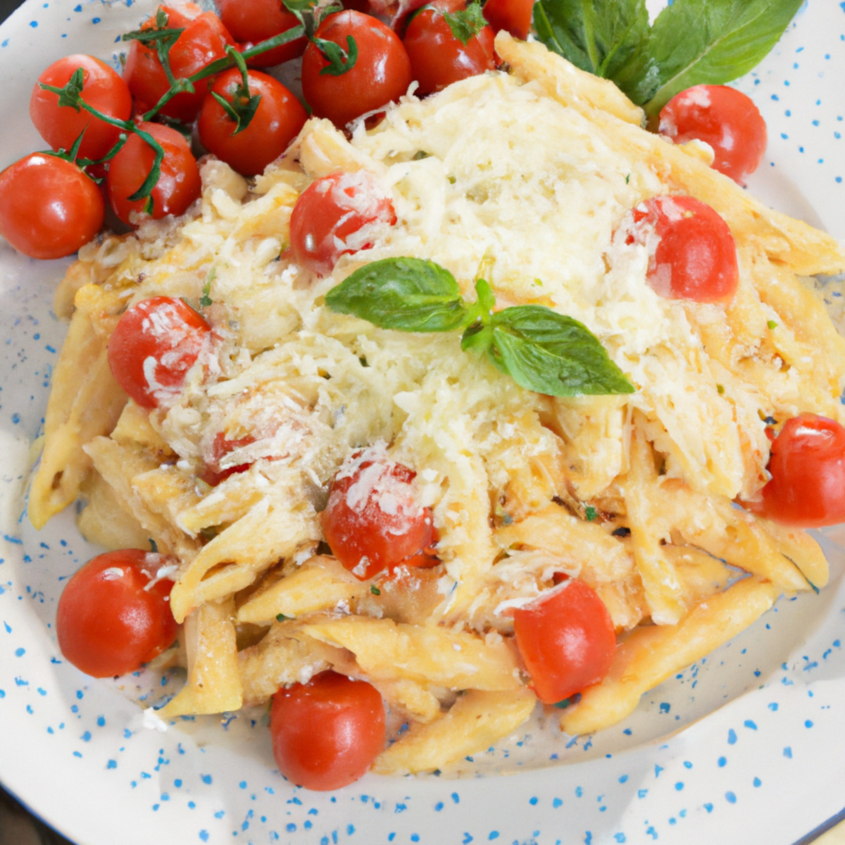 basil and garlic pasta