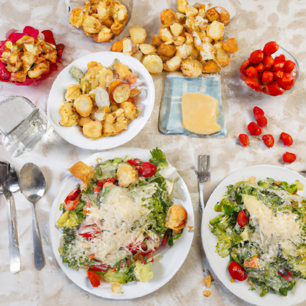 caesar salad with tortellini pasta