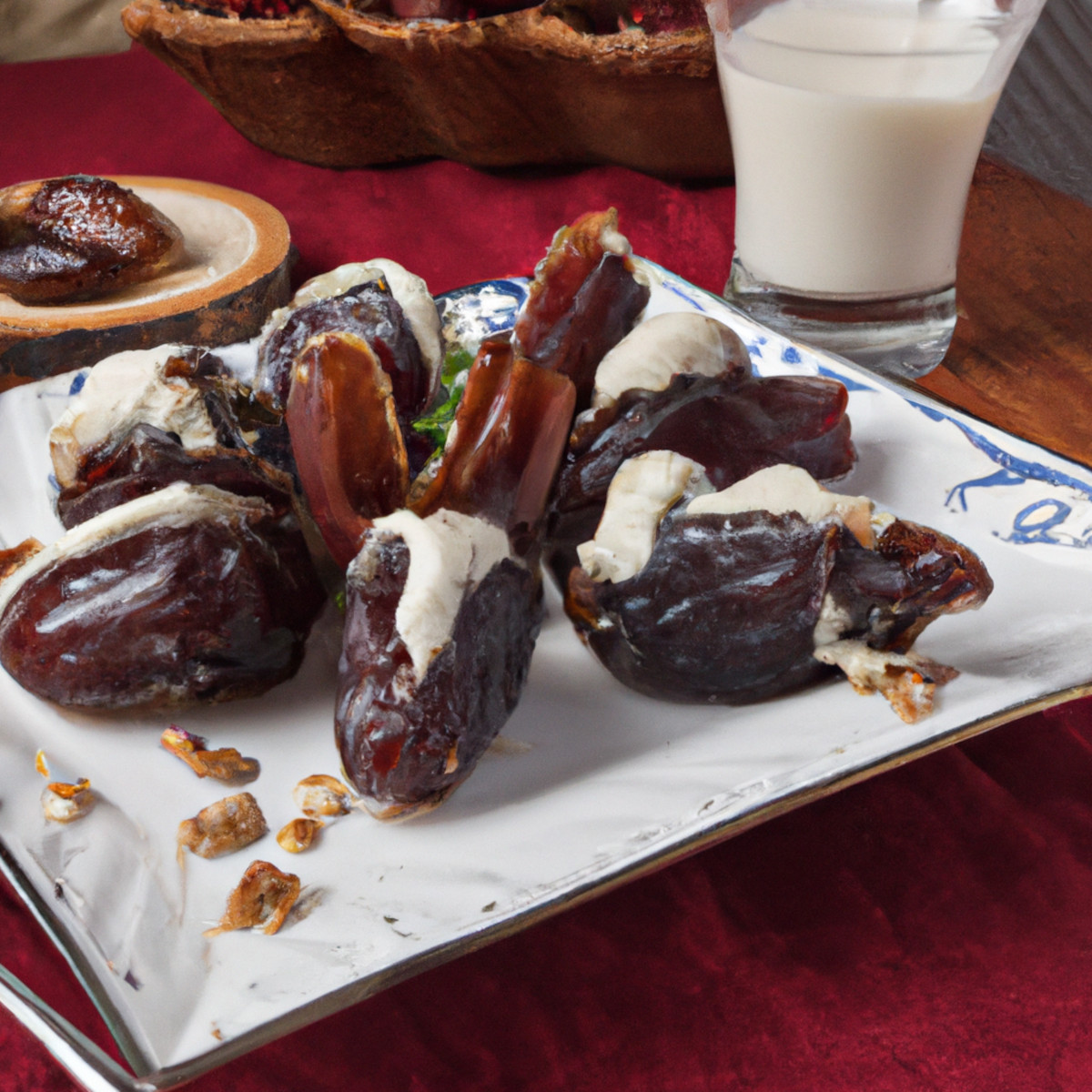 dates stuffed with cream cheese and pecans