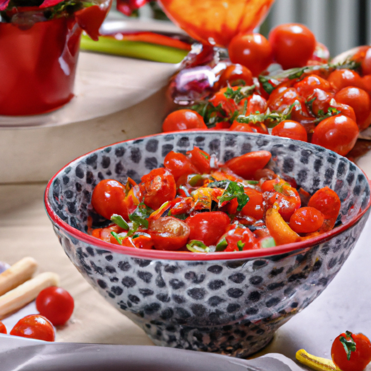 flavored cherry tomato salad