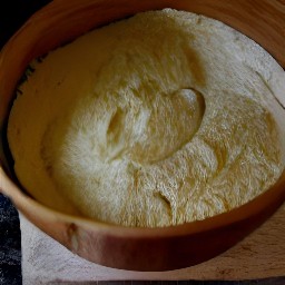 a bowl of sourdough dough.
