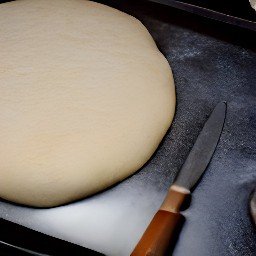the dough top is cut into slashes.