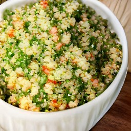 the quinoa tabouli ready to serve in 10 minutes.