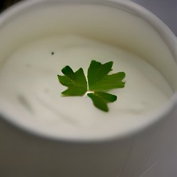 a bowl of plain nonfat yogurt with a quarter cup of chopped parsley.