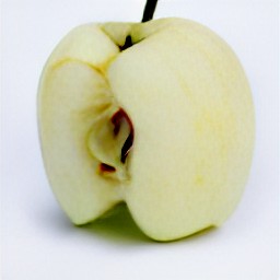 the apples are cut with an apple's cutter.