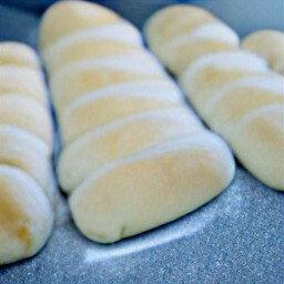 the dough is divided into 16 pieces to make hot dog buns.