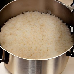 two cups of boiled white rice.