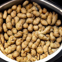 a batch of cooked green peanuts.