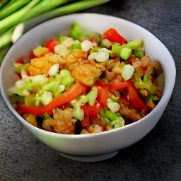 the salad will have tempeh crumbles in it and chilled in the fridge for 30 minutes.