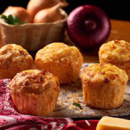 
Triple cheese and onions muffins are a delicious and nut-free breakfast, snack or treat made with sunflower oil, eggs, buttermilk, all purpose flour, cheddar cheese parmesan cheese and soft cheese.