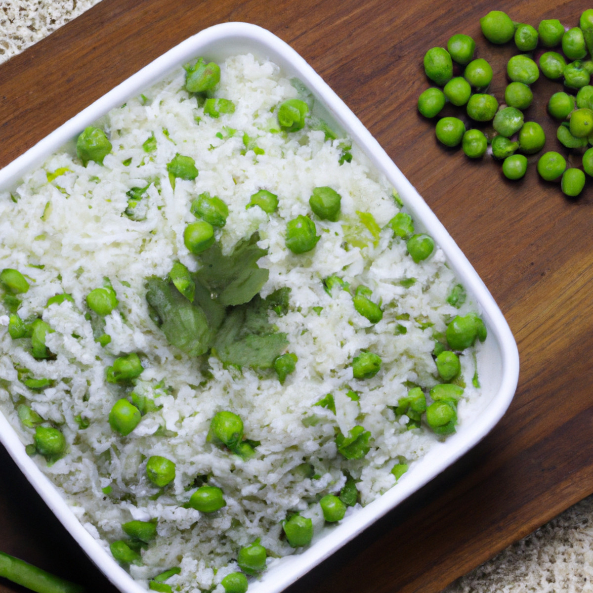 lemon rice with peas and green onions