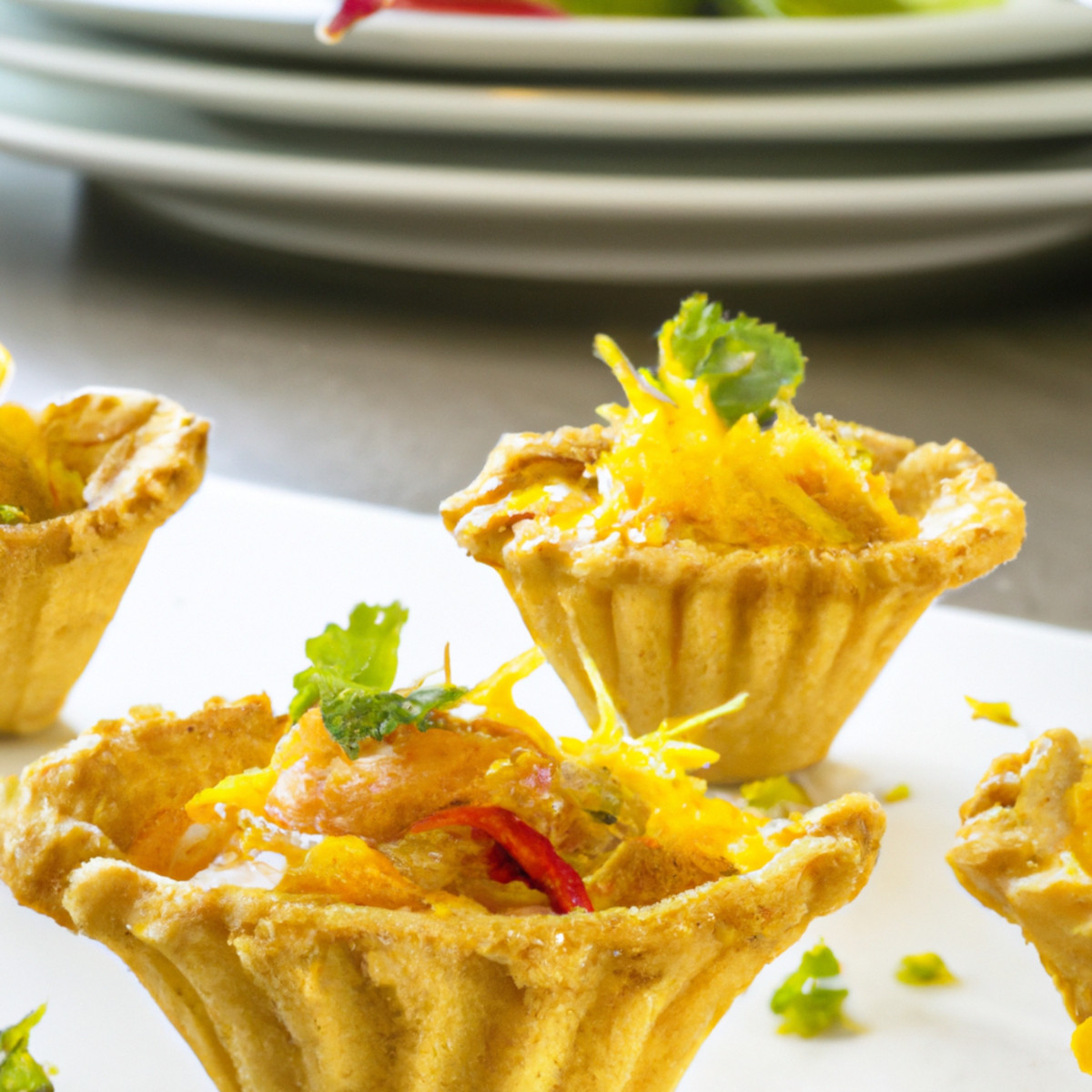 mango and chili stuffed croustade cups