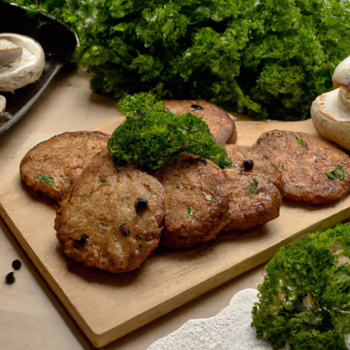 mushroom patties with parsley