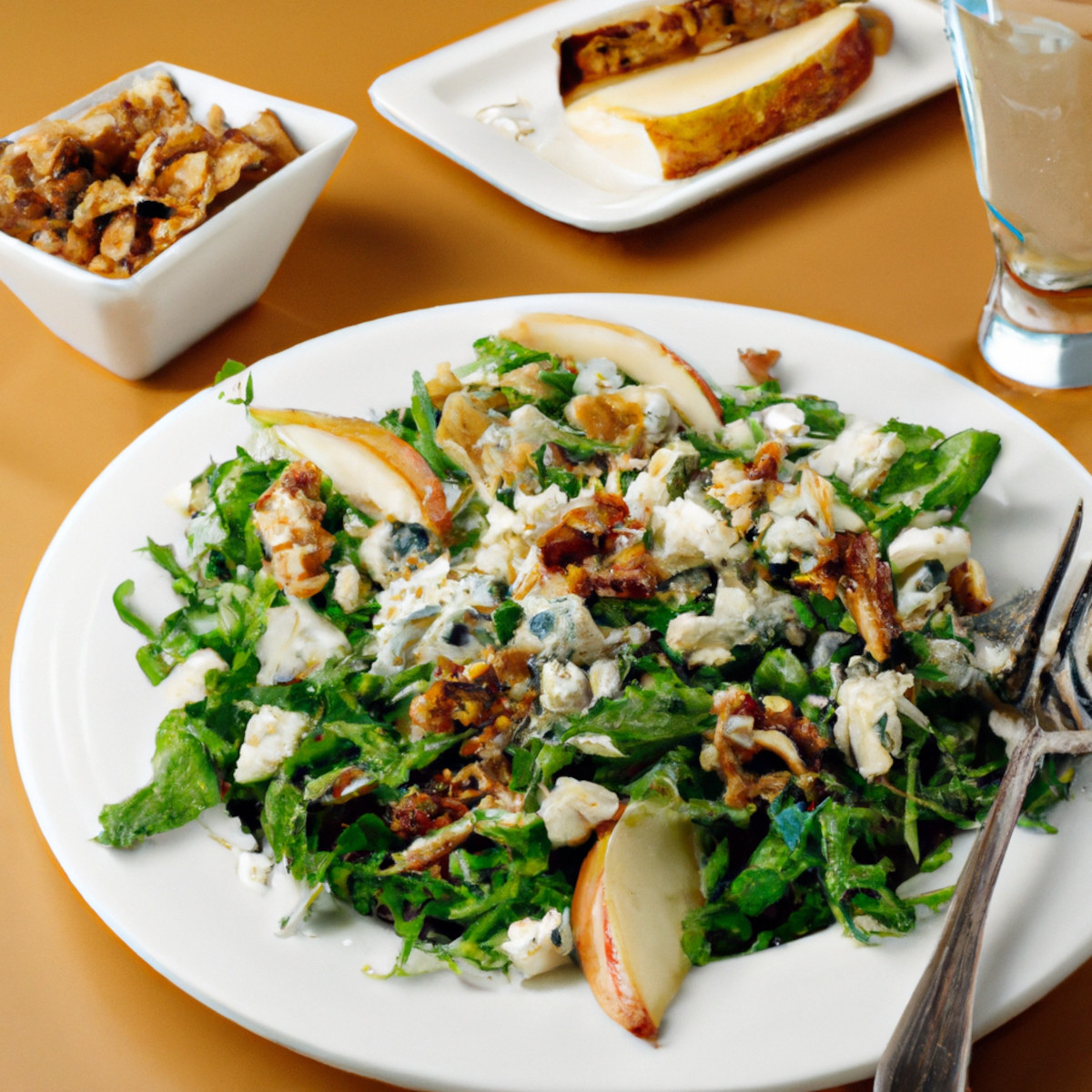 pear and blue cheese salad