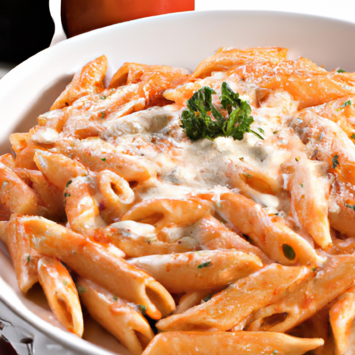 penne with tomato and cream sauce