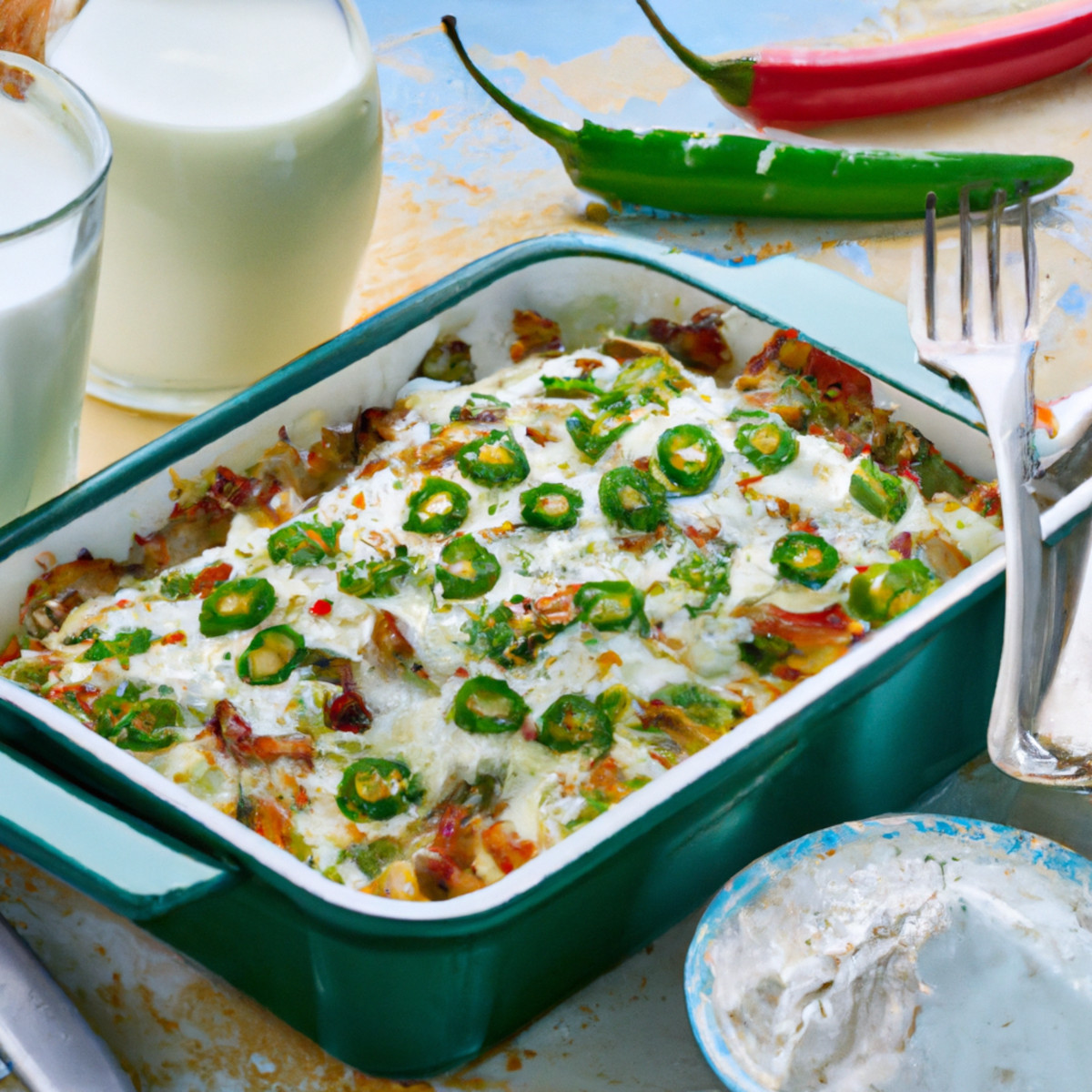 rice with green chili and cream cheese