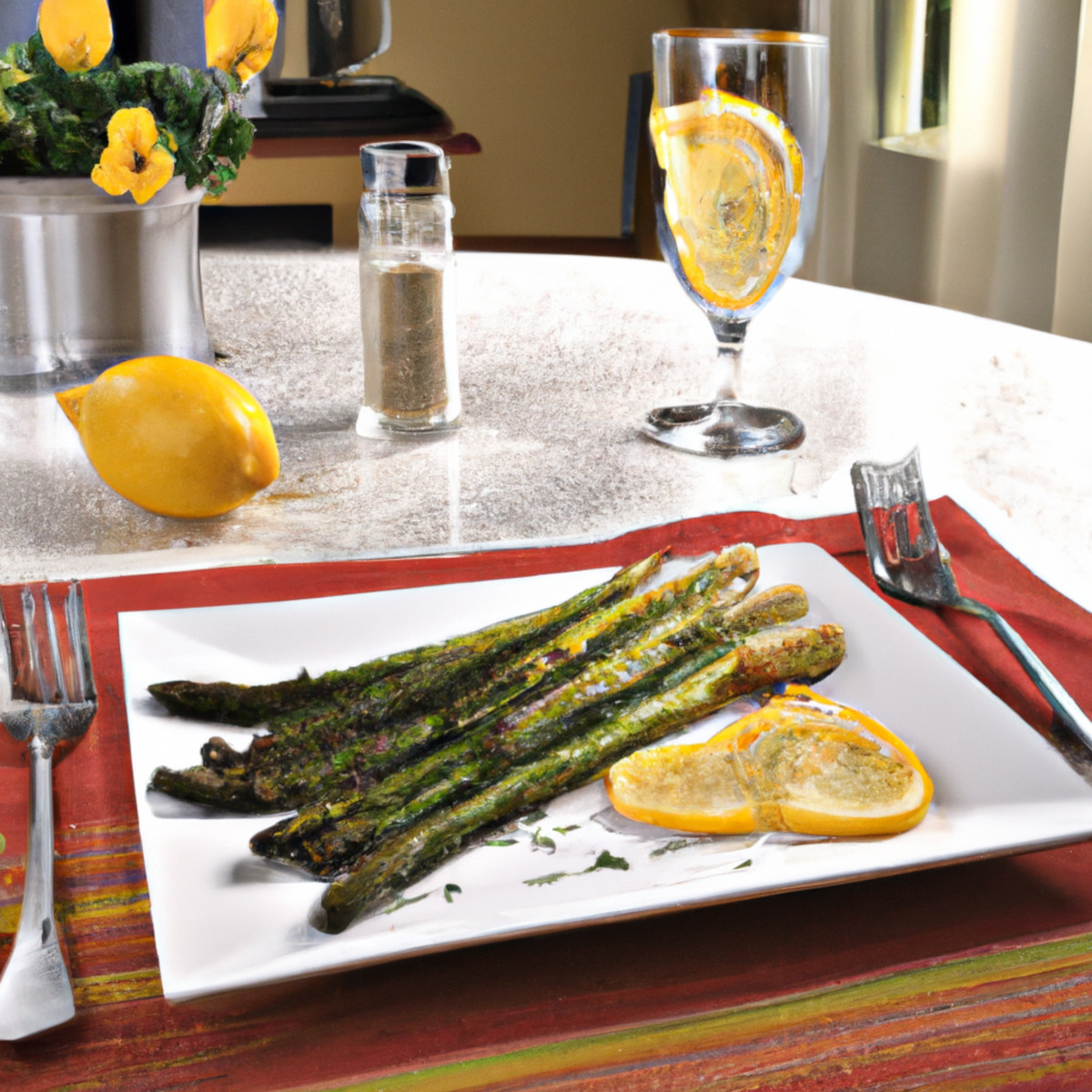 roasted asparagus with lemon