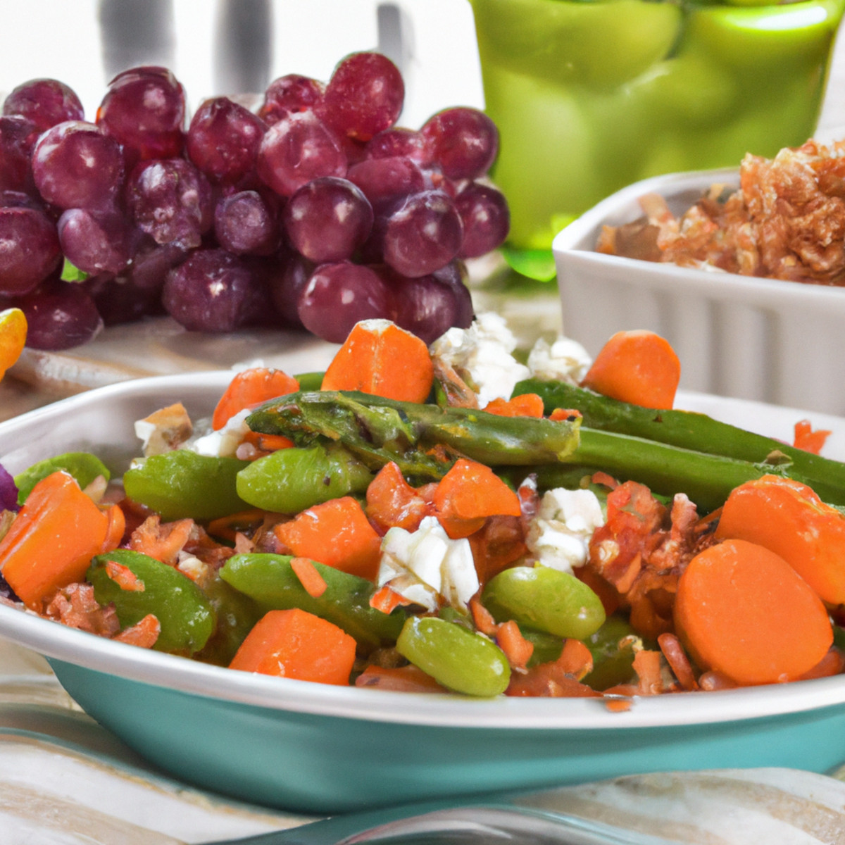 roasted grapes and rice salad