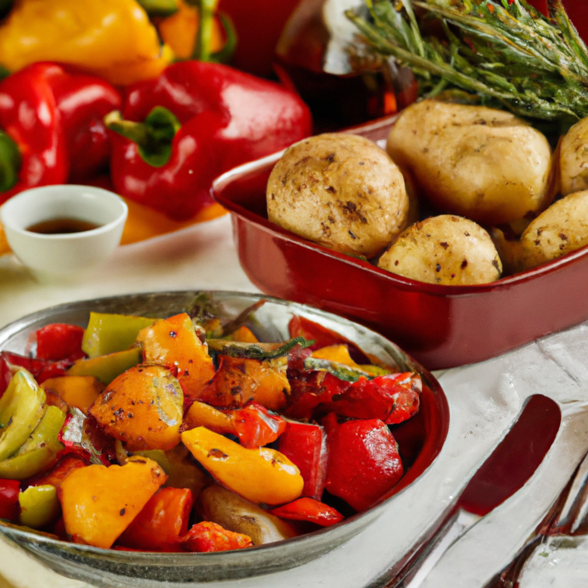 roasted potatoes with rosemary and onions