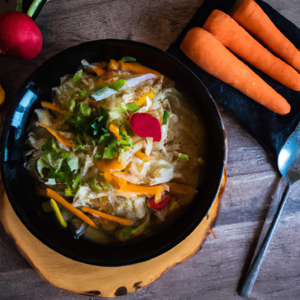 veggie and noodles soup