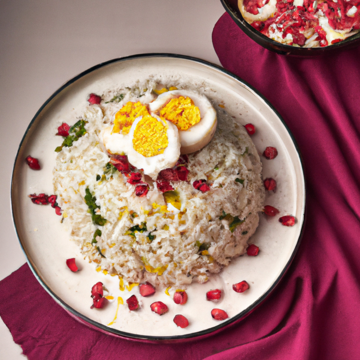 zesty rice salad with eggs and parsley